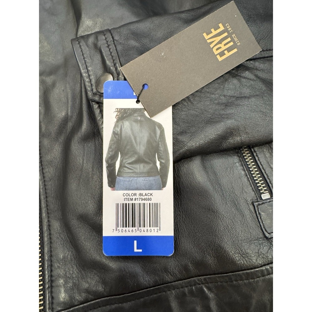 NWT Frye Women's Lamb‎ Leather Full Zip Jacket - Black Large - Picture 13 of 15